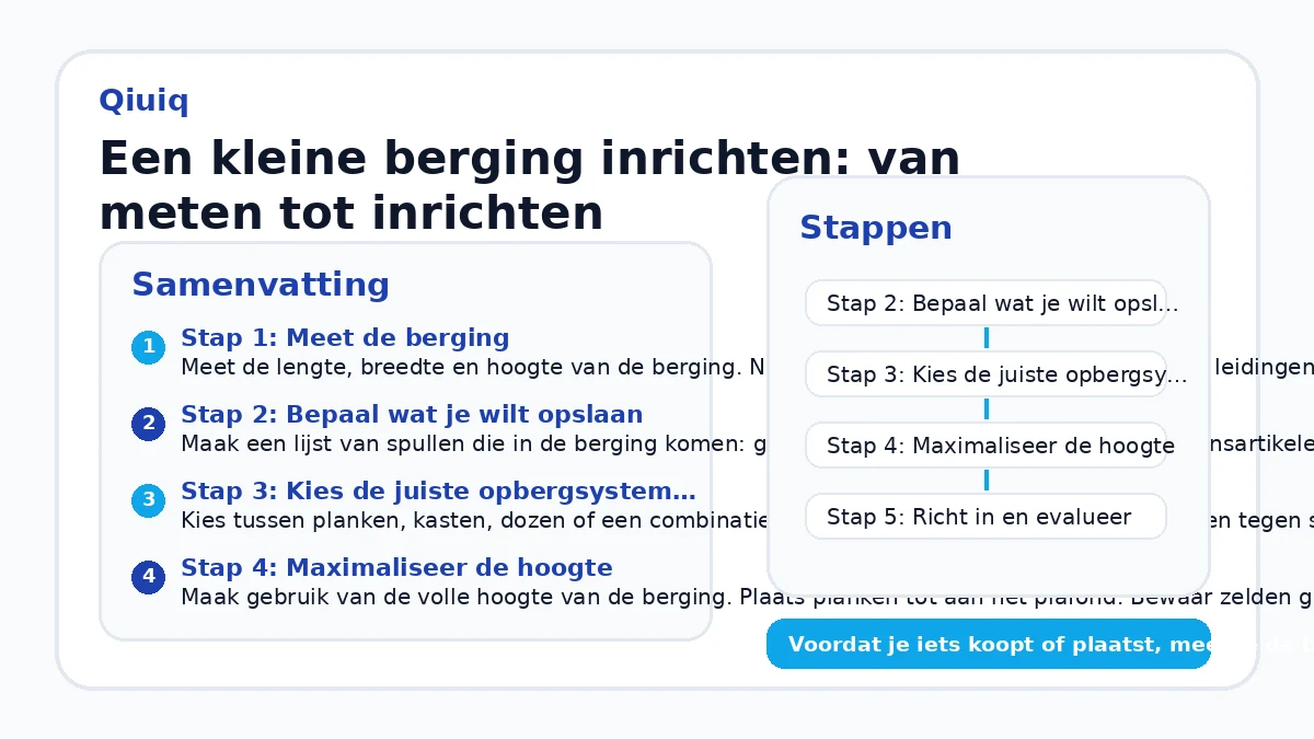Een kleine berging inrichten: van meten tot inrichten