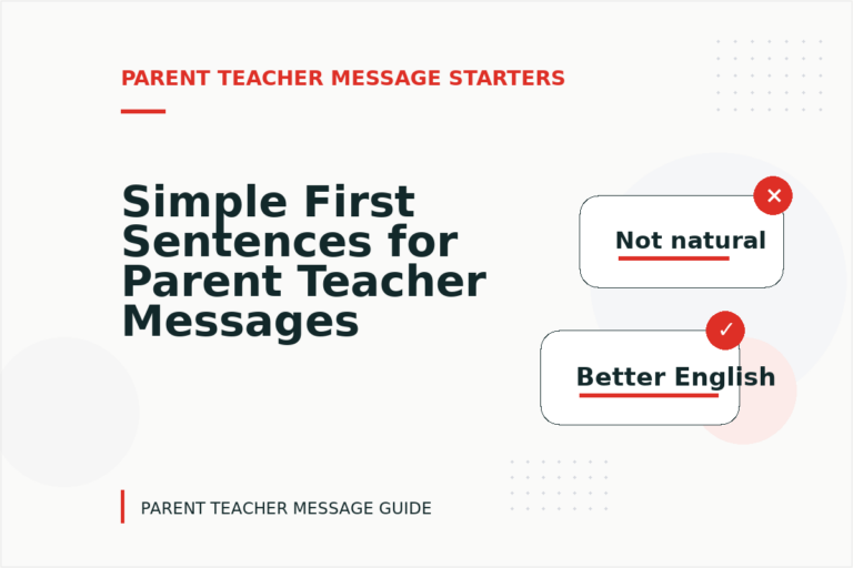 Simple First Sentences for Parent Teacher Messages Simple First Sentences for Parent Teacher Messages