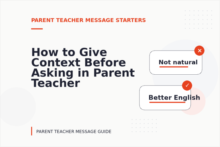 How to Give Context Before Asking in Parent Teacher Message English How to Give Context Before Asking in Parent Teacher Message English
