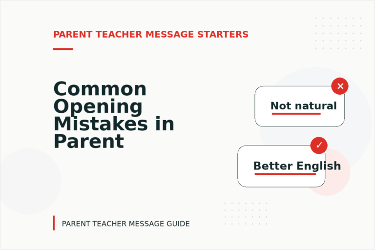 Common Opening Mistakes in Parent Teacher Messages