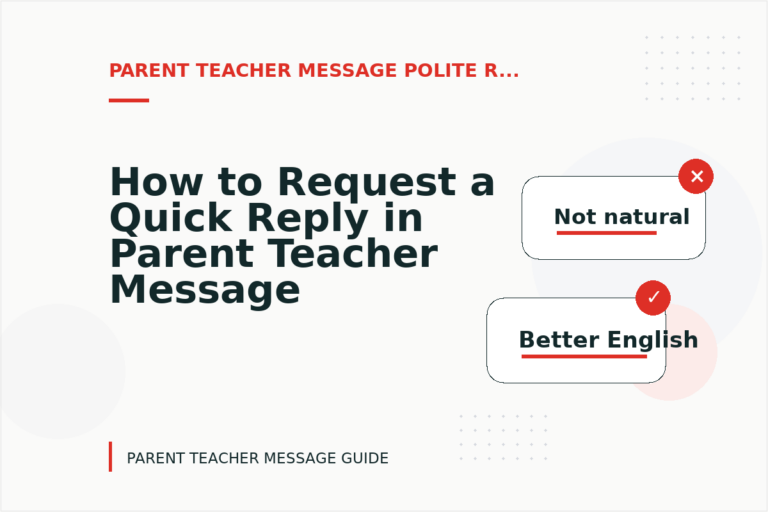 How to Request a Quick Reply in Parent Teacher Message English