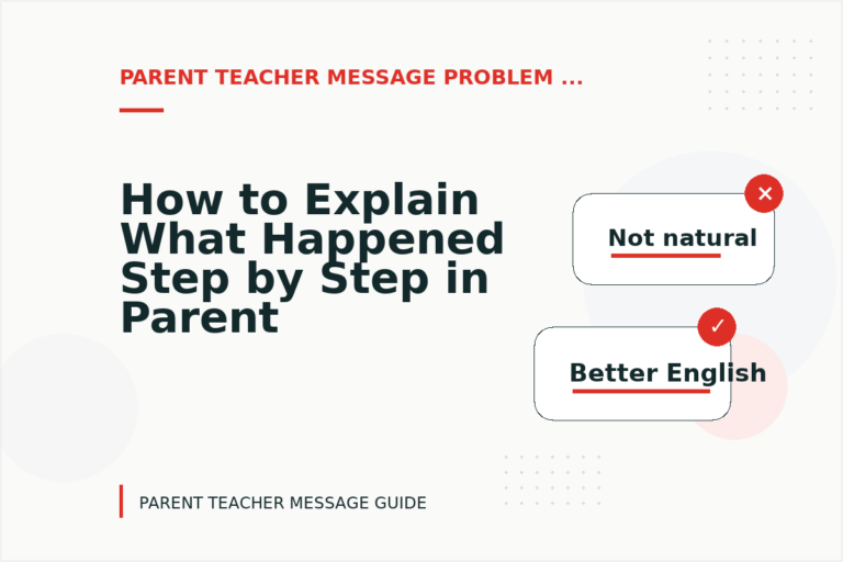 How to Explain What Happened Step by Step in Parent Teacher Message English
