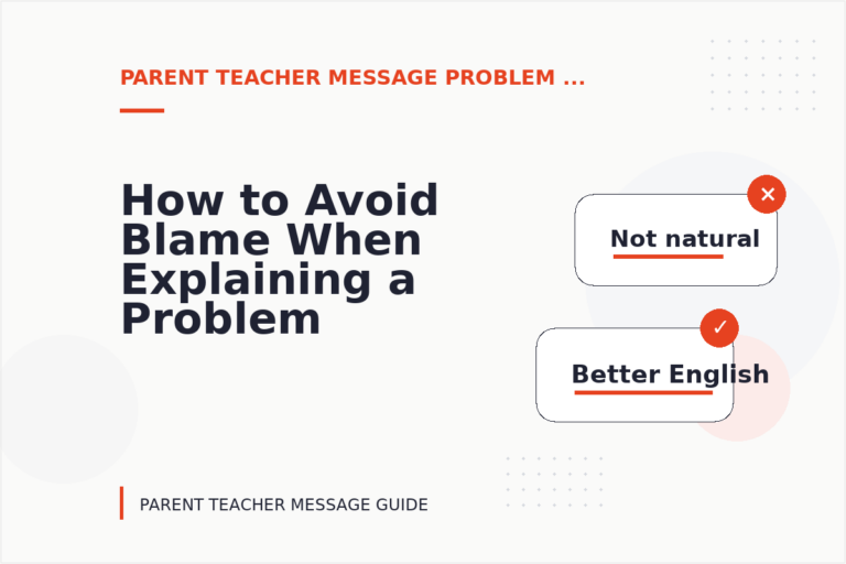 How to Avoid Blame When Explaining a Problem in Parent Teacher Message English