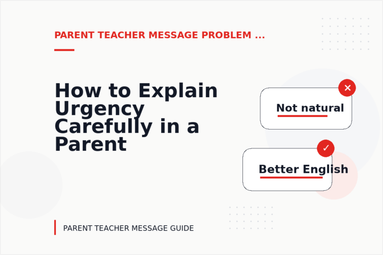 How to Explain Urgency Carefully in a Parent Teacher Message