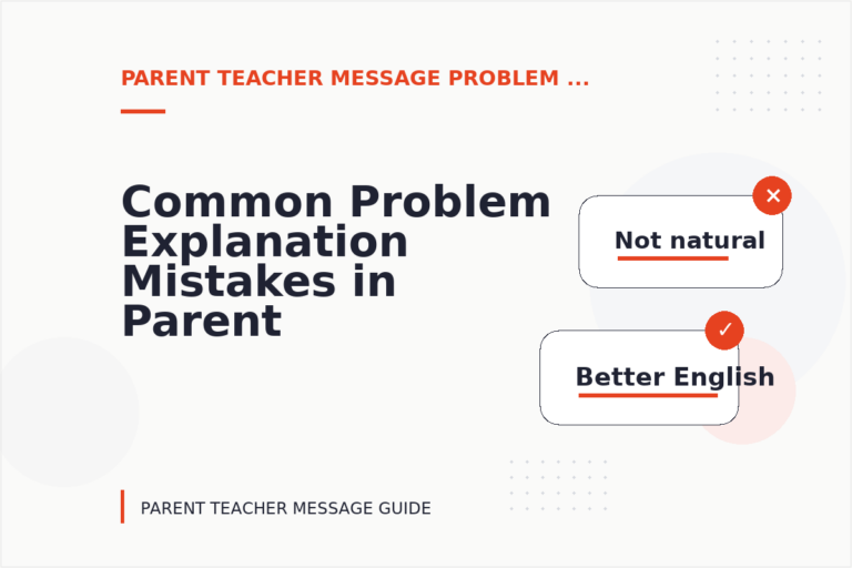 Common Problem Explanation Mistakes in Parent Teacher Message English Common Problem Explanation Mistakes in Parent Teacher Message English