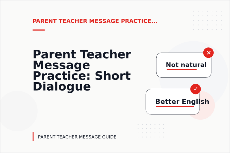 Parent Teacher Message Practice: Short Dialogue Examples