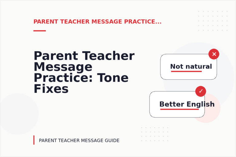 Parent Teacher Message Practice: Tone Fixes for Real Situations