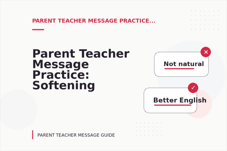 Parent Teacher Message Practice: Softening Direct Sentences